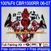 Injektionskropp + Tank för Honda CBR1000 RR CBR 1000 RR Silvery Flames 2006 2007 276HM.45 CBR 1000RR 06-07 CBR1000RR 06 07 OEM FAININGS KIT