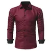 Chemises pour hommes Robe italienne formelle Chemises de créateur Coupe régulière Chemises décontractées d'affaires formelles à rayures solides