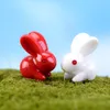 Mini 8pcs décor de lapin rouge et blanc fournitures mousse micro paysage déco jardin déco artisanat créatif