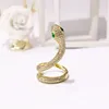 Оптово-Мода Змея ювелирные изделия кольца для Copper Plated розовое золото / 18K Золото Кристалл кольцо Женской