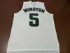 Custom Men Youth women Vintage BLACK GREEN WHITE #5 Cassius Winston Basketball Jersey Size S-4XL or custom any name or number jersey