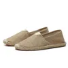 with box summer casual linen shoes men womens handmade straw hemp fisherman shoes lazy one pedal canvas shoes size 3545