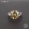 Partihandel-Promise Ring 100% 925 Sterling Silver 6.2ct Accher Cut Aquamarine Citrine Moissanite Engagement Bröllop Ringar för Kvinnor