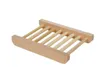 Jabonera de madera de bambú Natural de 100 Uds., soporte de bandeja de jabón de madera, estante de almacenamiento para jabón, caja contenedora para baño, ducha, baño WCW601