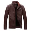 Chaquetas para hombre Chaqueta de cuero de invierno para hombre Biker Motocicleta Cremallera Abrigo de manga larga Top Blusas Otoño Winter1