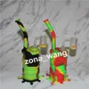 Hookahs Ny ankomst Mini Silicone Dab Rig Glöd i mörka Bongs Glas Vattenrör Silikonfat Riggar med Sand Bangers