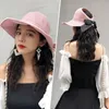 New Ventilate Straw Hat Women Folding Sun Hats With Bowknot Empty Top Wide Brim Hats Spring Summer Fedora Hat Cap