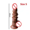 Pênis masculino farpado de silicone macio realista grande vibrador com ventosa masturbação feminina brinquedos sexuais para mulheres2805881