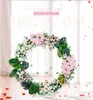 Arc de fleurs artificielles support en fer avec soie floral bricolage décoration de fenêtre de mariage ornements mur vert rond plante arc mur de fleurs