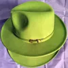 2020 Tendenza Verde Lime e Rosso Patchwork Donna Uomo Cappelli a Tesa Larga in Feltro Lady Panama Vintage Cappello Fedora Unisex Jazz Cap L XL