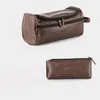 Large & Portage Travel Makeup Toiletry Bag For Women Neceser Mujer Men's Vintage PU Leather Washing Storage Bag265j