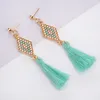 2019 handmade ethnic bohemian long thread tassel earrings vintage Jewelry for woman and girls free shipping C6030