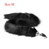 Black Metal rostfritt stål Anal Toys Fox Tail Fetish Butt Plug Tail Anal Insert Stopper BDSM Vuxen Sex Toys For Woman1352821