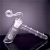 18mm cam yağı brülör ile bong cam percolator gaz verici su borusu matris sigara su perc 6 Kolunu bong Kalın cam çekiç