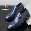 뜨거운 판매 - 공장 새로운 특허 PU 드레스 신발 격자 신발 좋은 패션 트렌드 신발 남성 ZY822
