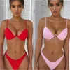 Partihandel-push-up vadderad bh bandage bikini set baddräkt triangel baddräkt badning varm ny kvinna underkläder set bh + underkläder