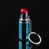 Mini Lipstick Shaped Women Lighter Creative Portable Key Chain Flame Butane Gas Cigarette Lighters for Collection Style