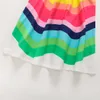 Kinderen zomerkleding Amerikaanse stijl meisjes ins regenboog gestreepte suspender jurk mouwloze casual strandjurk kinderen mooie jurk 97277629