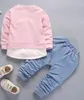 4色の幼児の男の子の服tシャツパンツキッズスポーツウェア服子供服秋の子供デザイナー服セット15y 9439185