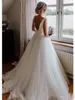 Satin Elegant A Vintage Line Dresses Tulle Sleeveless Bateau Neckline Bow Backless Country Wedding Gown Vestido De Novia