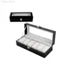 Whole-Classic 6 Grid Luxury Refinement Slots Wrist Watches Gift Case Jewelry Display Boxes Storage Holder Fast 206g