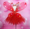 Flicka ledde fjärilsvingar set med glowtutu kjol fairy trollband pannband fairy prinsessan lyser upp fest karneval kostym 28t7045802
