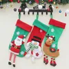 Calze natalizie Borsa regalo Babbo Natale Pupazzo di neve Ornamento da appendere Calzini Sacchetti regalo di caramelle di grandi dimensioni Albero di Natale Decorazione alce