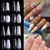 500 pcs dicas de unhas falsas com 10 tamanhos Nail Art Francês Acrílico Falso Nails Natural Transparente UV Gel Nail Polonês Manicure