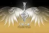 Hurtownie- (bez łańcucha) 925 Sterling Silver Crystal Cyrkon Angel Wings Naszyjnik Biżuteria Wisiorek Dla Kobiet DIY Biżuteria Walentynki prezent