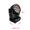 Shehds New LED Zoom Moving Head Light 19x15W RGBW Wash DMX512 Stage Lighting Professional Equipment för DJ Disco Party Bar Effect 7248229