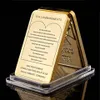 10pcslot Jesus Cristo 10 Mandamentos Barra de ouro Craft 24K Gold Plated Challenge Coin4685481