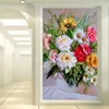 Dropship tamanho personalizado entrada decoração mural papel de parede estilo europeu vaso floral pintura a óleo sala estar corredor pano de fundo wall5025080