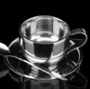 Coffee Cup Sets Double wall stainless steel cup set coffee cup mat spoon 3pcs one set stainless steel coffee cups KKA6377