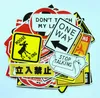 50pcs Lot Warning Sign Fashion Waterproof PVC Removable Stickers Laptop Skateboard Guitar Luggage Case Car Motorcycle Bike Graffit243g