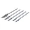 5PCS Wood Carving Drill Steel Engraving Drill Bit Set Solid Carbide Grinding Burr for Woodworking Drilling Carving Engraving #35