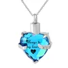 Gioielli di cremazione Crystal Ash Pendant Urn Collana Cuore Memorial Keepsake -Always nel mio cuore