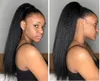 Afrikansk Straight Kinky African American Pennail Naturlig Ser Yaki Kinky Straight Brazilian Hair Ponytail Hair Extension Hårstycke 120g
