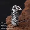 S990 Pure Sterling Silver Buddha Tube Locket Buddhist Antique Six Words Mantra Amulets Gawu Storage Pendants Necklace Men Women Openable Box