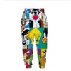 Mężczyźni/kreskówka damska Looney Tunes Funny 3D Print TrackSuits Crewneck Hip Hop Bluza i spodnie 2 szt. Zestaw Hoodies TZ012