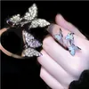 sterling silver butterfly rings