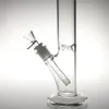 Bong d'acqua in vetro da 12 pollici di vetro dritti slip spessi pyrex cavoah ciottolo ricicler ricicler percolatori bong ciotola downstem tamponate per fumare