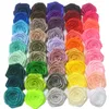 45 couleurs 1.7 "plié tissu fleur bricolage satin ruban cercle style bouffée pour couvre-chef accessoires de vêtement