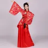 Chinese Traditional Woman Hanfu Ancient Oriental Fairy Floral Folk Dance Costumes New Year Festival Tang Suit Dress