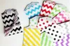 Miljövänlig Färgglada Papperspåsar Chevron / Striped / Dots / Mod Favor Cake Bags Bitty Bag Party Food Paper Bag 5 "x7" 56 färger