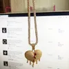 Gold Star Hip Hop Smycken Dropp Broken Heart Pendant Ice Out Tennis Chain Halsband för Man Women Gold Rock Street