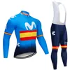 2020 Movistar Team Cycling Veste 20D Pantalon de vélo Set Ropa Ciclismo Mens Winter Thermal Fleece Pro Bicycling Jersey Maillot Wear9416956