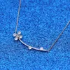 2019 Ny ankomst 925 Sterling Silver Chain Clover Halsband Originalbox för Pandora Four-Petal Flower Halsband Kvinnor Lyxig designer halsband
