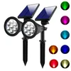 new solar colorful spotlights outdoor 7 led solar lights ip65 waterproof color spot lights for garden landscape solar wall lights