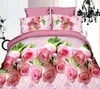 40 coton 3D Rose ensembles de literie haute qualité doux housse de couette drap taie d'oreiller réactif imprimé literie reine lit linge240H