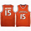 Orangefarbenes Herren-Basketballtrikot von Carmelo 15 Anthony Syracuse, NCAA University 21 Rui Gonzaga Bulldogs, Hachimura-Stickerei